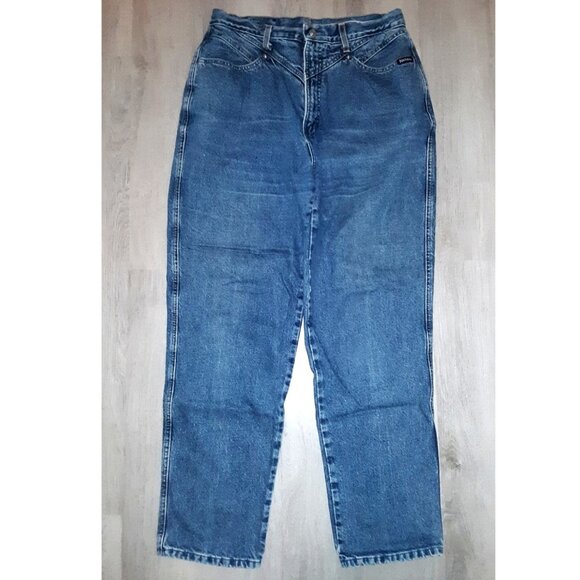 Vintage Rocky Mountain Rockies Bareback Straight Leg Jeans 16 Distressed Denim - Picture 1 of 7